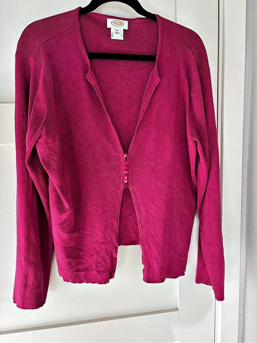 Vintage Talbots Silk Cardigan in Pink XL